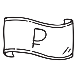 Stroke Russian Ruble Bill PNG Design