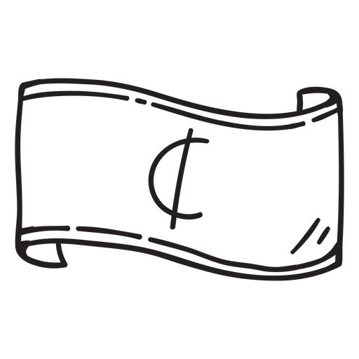 Icono de dinero de billete de cedi simple Diseño PNG