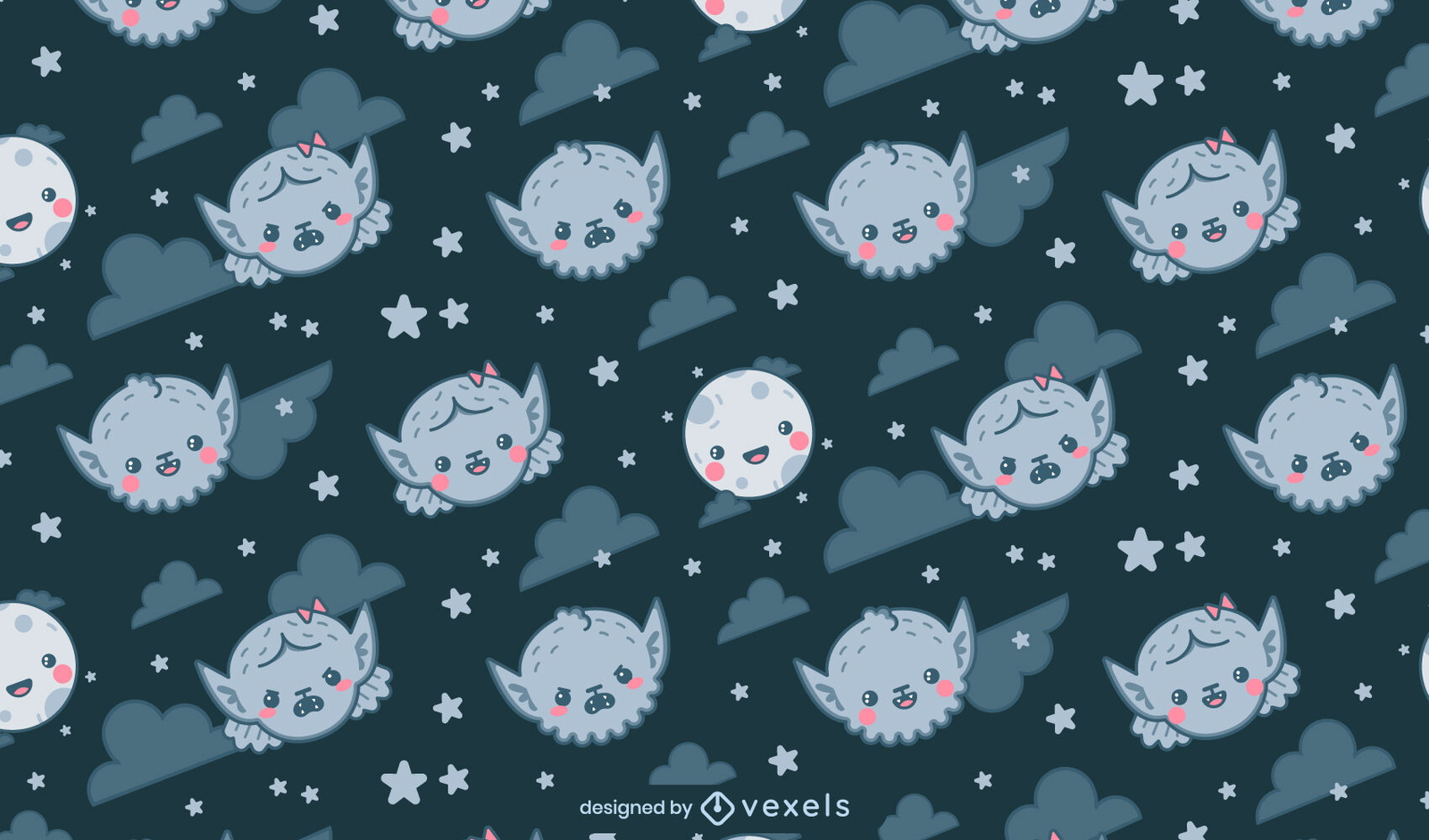 Lindo diseño de patrón de criaturas de hombres lobo