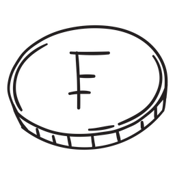 Strich französische Franc-Münze PNG-Design