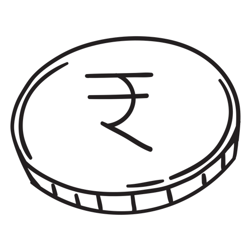Ícone de dinheiro de moeda de rupia simples Desenho PNG