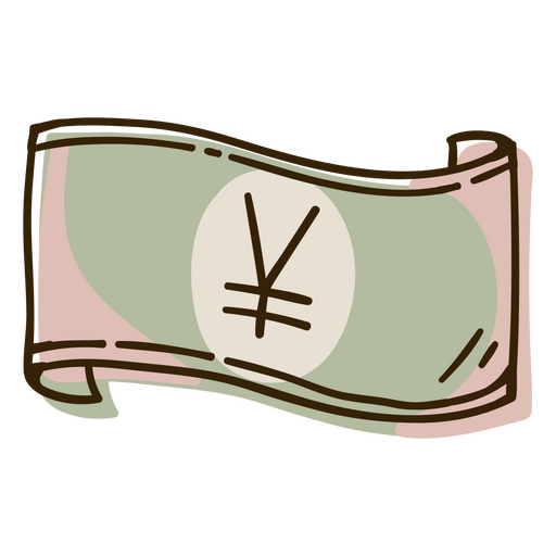 Icono de dinero de billete de yen Diseño PNG