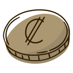 Icono de dinero de moneda de colon Diseño PNG