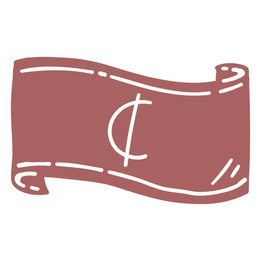 Icono de negocio de dinero de billete de cedi simple Diseño PNG