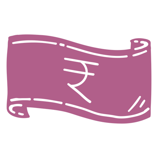 A conta de rupia simples financia o ícone de dinheiro Desenho PNG
