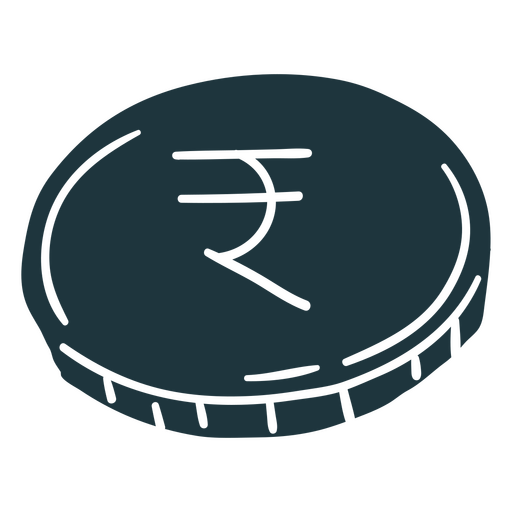 Simple rupee coin finances money icon PNG Design