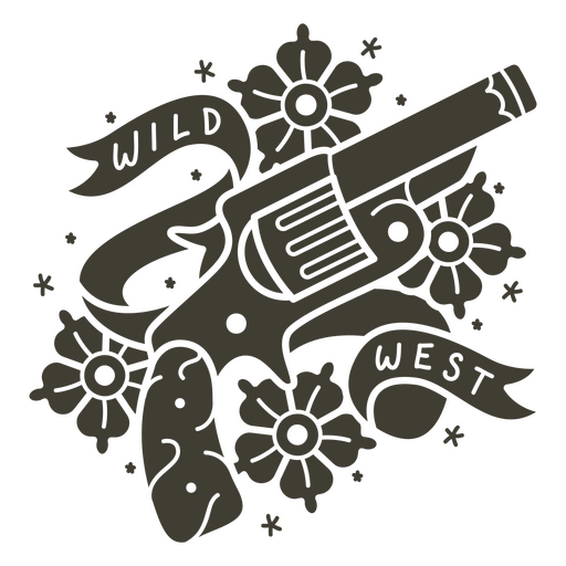 Wild-West-Revolver-Tattoo-Design ausgeschnitten PNG-Design