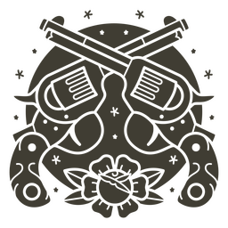 revólveres cruzados del salvaje oeste recortados Diseño PNG