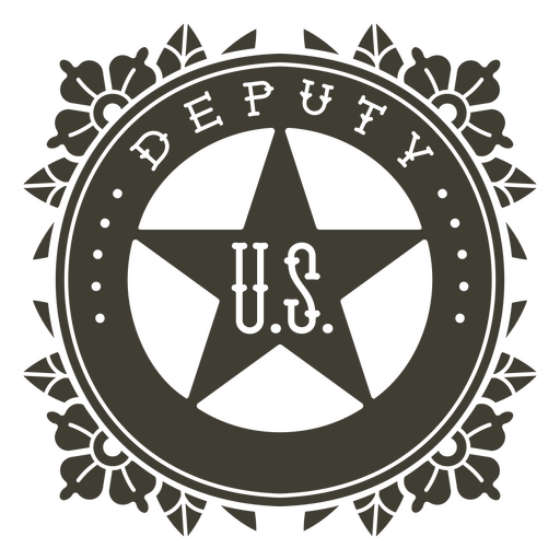 Icono de insignia de sheriff del salvaje oeste Diseño PNG