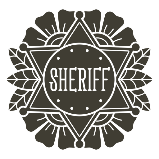 Sheriff badge tattoo style PNG Design