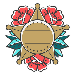 Traditionelles Tattoo-Sheriff-Abzeichen PNG-Design