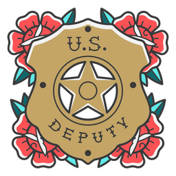 Tatuagem de distintivo de deputado do oeste selvagem dos EUA Desenho PNG