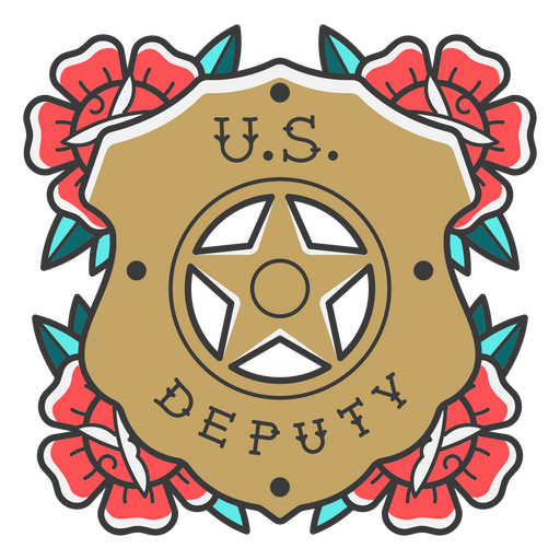 Tatuaje de la insignia del diputado de los EE. UU. del salvaje oeste Diseño PNG