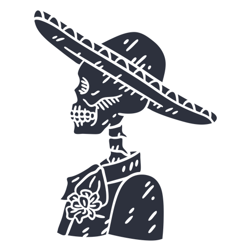 Mexican skeleton cutout PNG Design