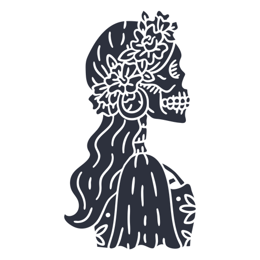 Day of the dead skeleton woman cut out PNG Design