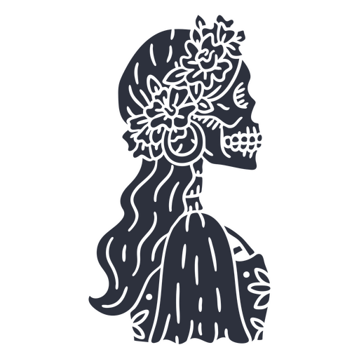 Día de los muertos mujer esqueleto recortada Diseño PNG