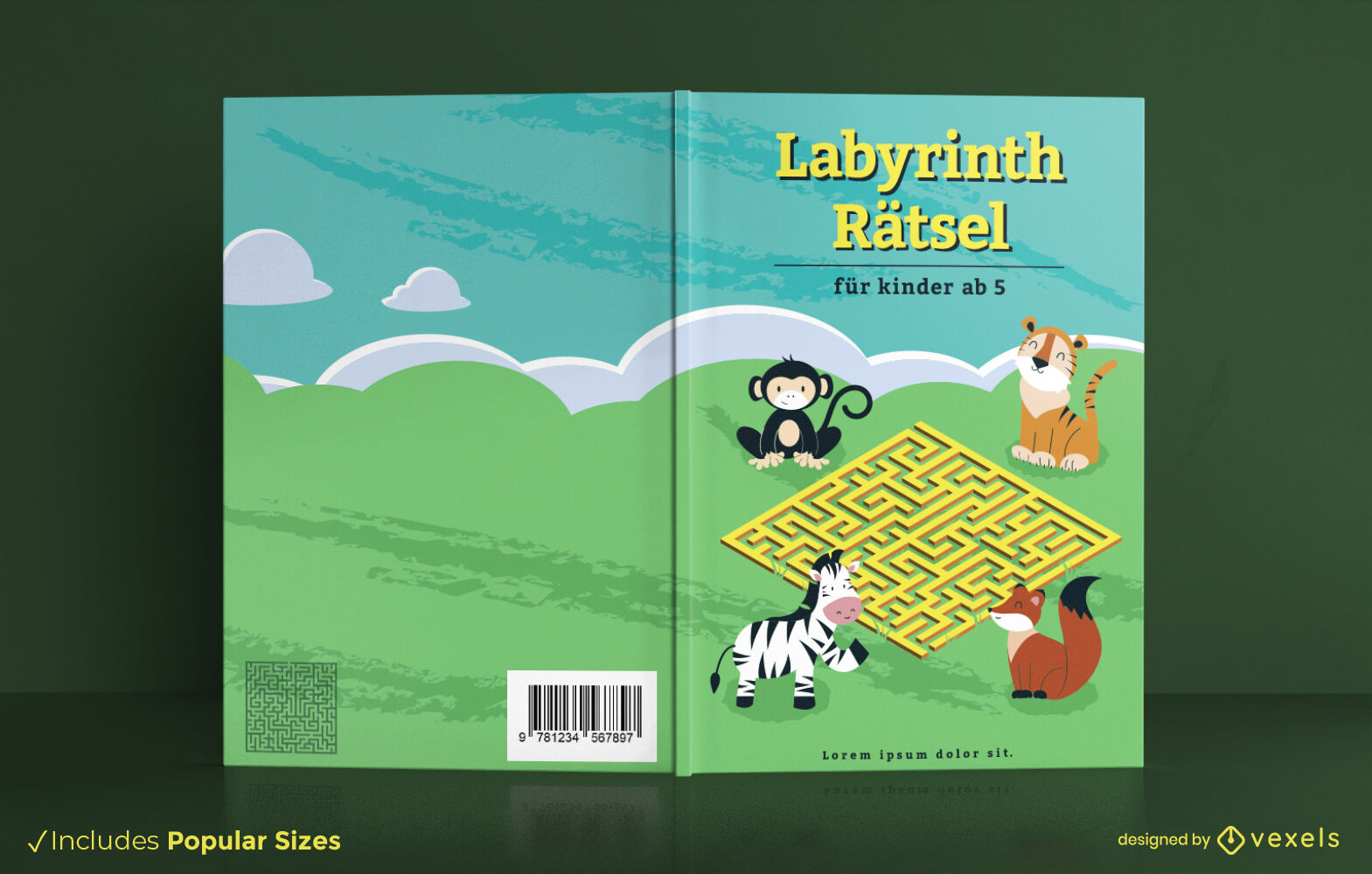 Labyrinth Mystery Book Cover Design Vector Download