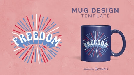 Independence day freedom mug design