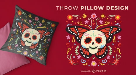 Beautiful Dia de los muertos throw pillow design