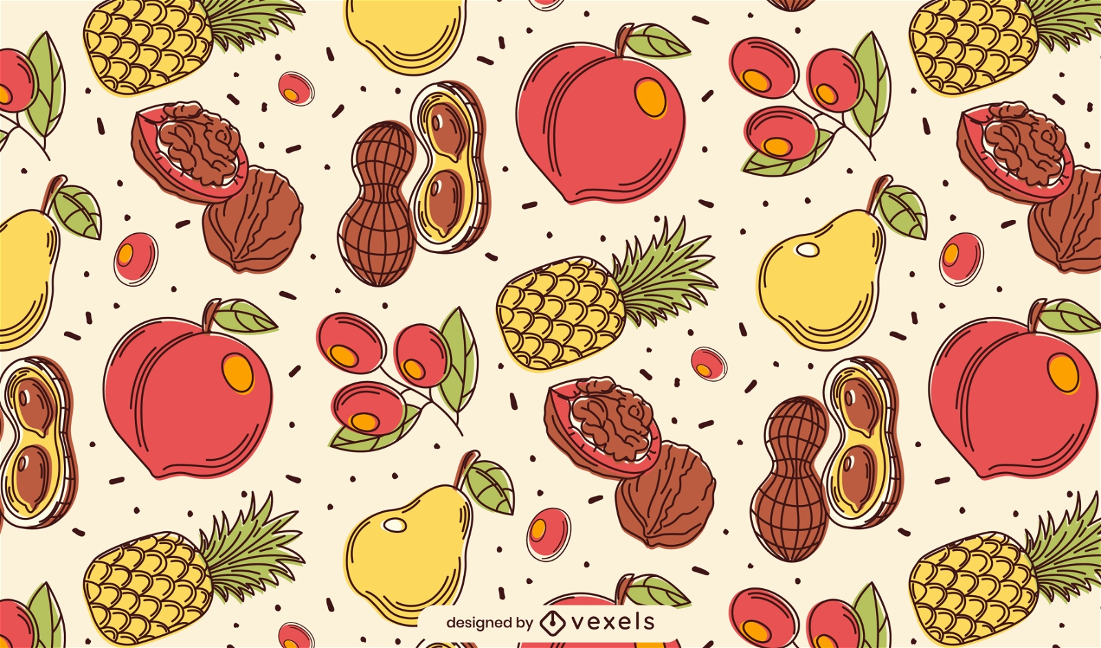 Obst und N?sse Lebensmittelmusterdesign
