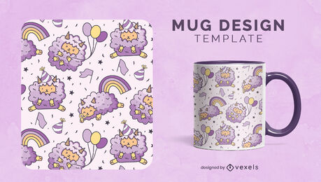 Design de caneca de animal de ovelha fofa