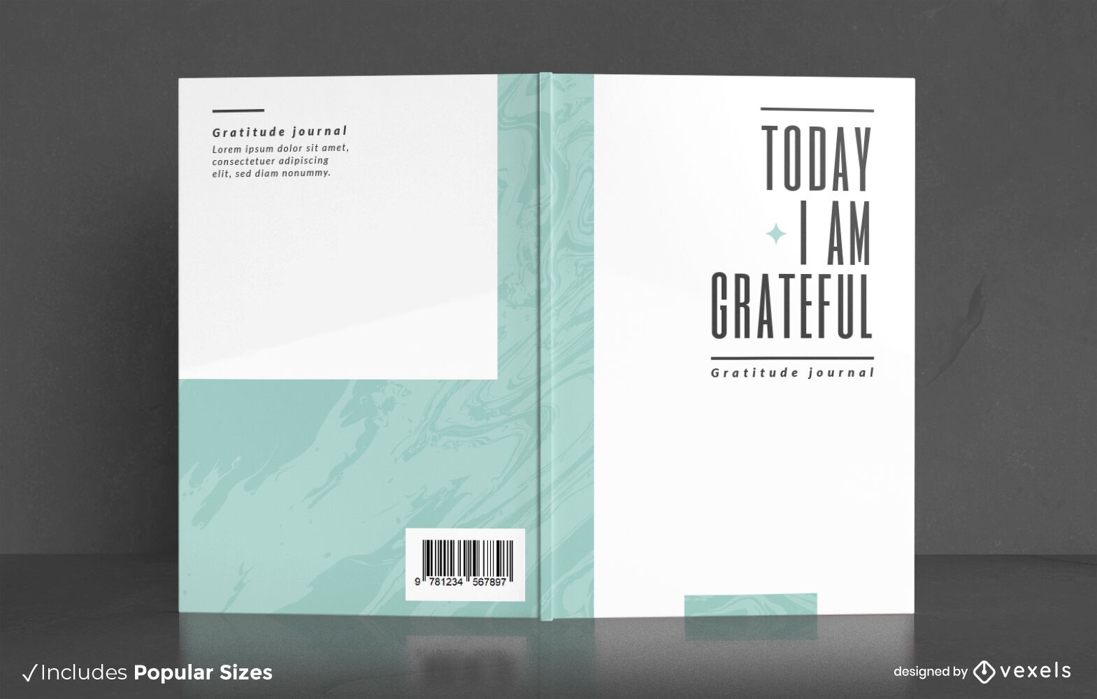 Grateful journal minimalist book cover design
