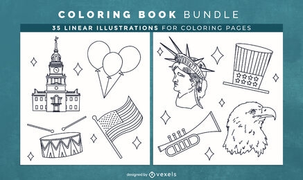 American culture coloring book pages design