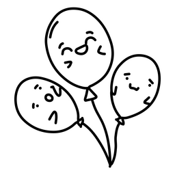 Trazo de personajes de globo de elementos de EE. UU. Diseño PNG