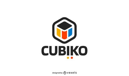 Design de logotipo colorido cúbico