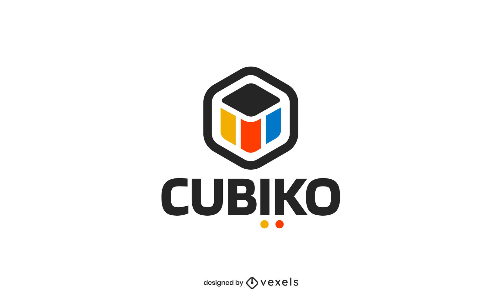 Diseño de logotipo cúbico colorido