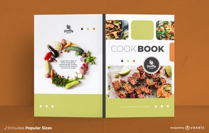 Diseño de portada de libro de recetas de libros de cocina