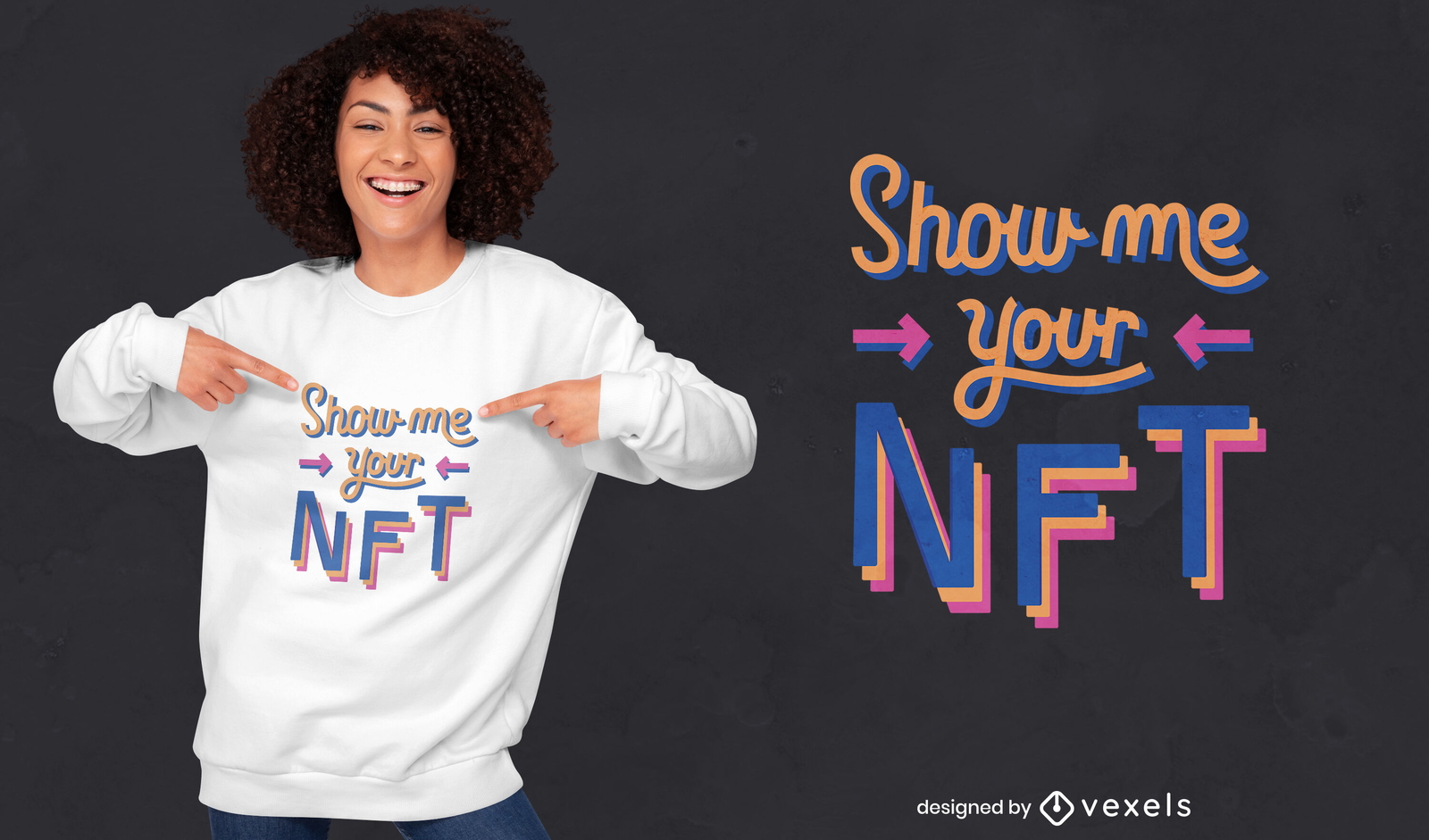 Diseño de camiseta con cita divertida de tecnología NFT.