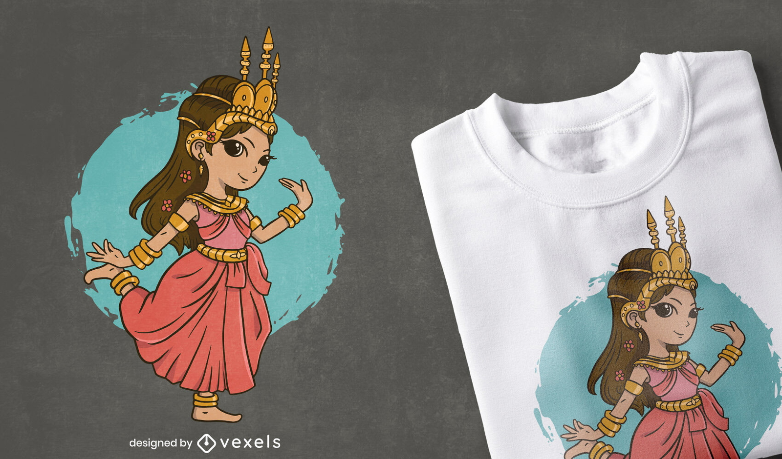 Süßes Apsara Thai T-Shirt Design