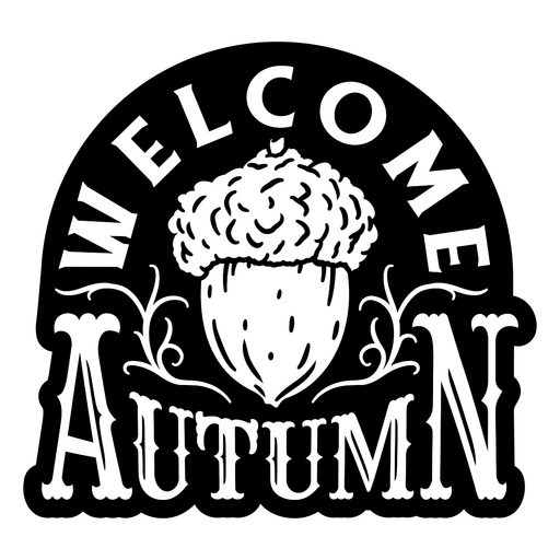 Welcome autumn quote cut out PNG Design