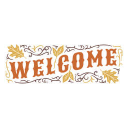 Letras de outono de palavra de boas-vindas Desenho PNG