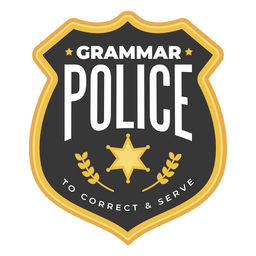 Schwarzes Abzeichen der Grammatikpolizei PNG-Design