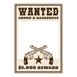 Gesuchter Cowboy bewaffnet und gefährlich gefüllter Schlaganfall PNG-Design