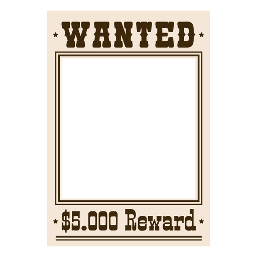 Wanted cowboys flyer filled stroke PNG Design