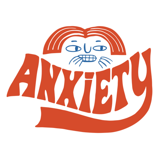 Anxiety character lettering PNG Design
