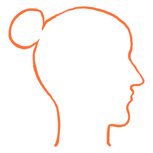 Contorno de cabeza de mujer naranja Diseño PNG