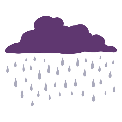 Purple rainy cloud PNG Design