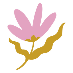 Nettes flaches Blumenrosa PNG-Design