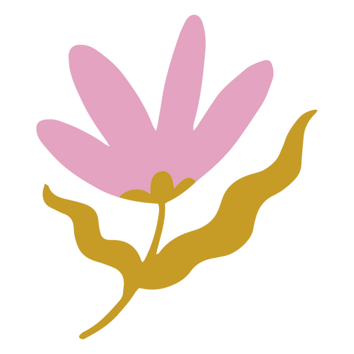 Linda flor plana rosa Diseño PNG