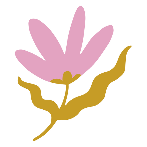 Nettes flaches Blumenrosa PNG-Design