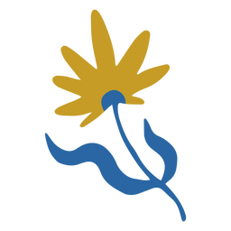 Cute flat flower yellow PNG Design