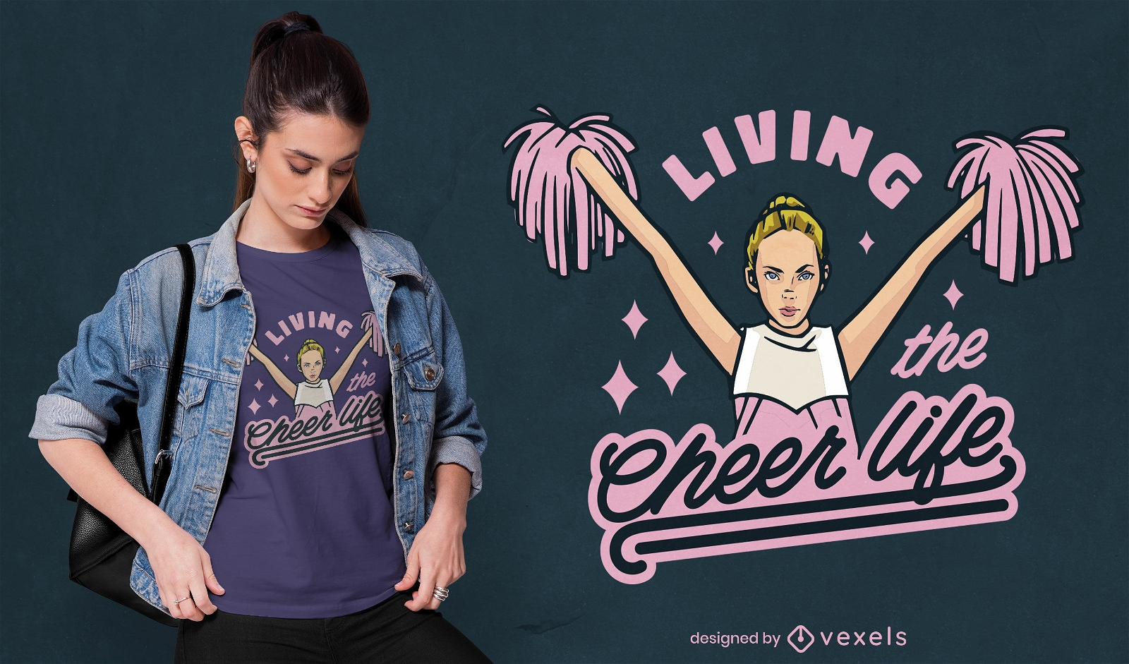 Cheerleader Leben M?dchen T-Shirt Design