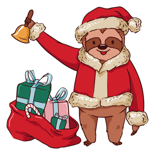 Ilustración de perezoso de santa claus de navidad Diseño PNG