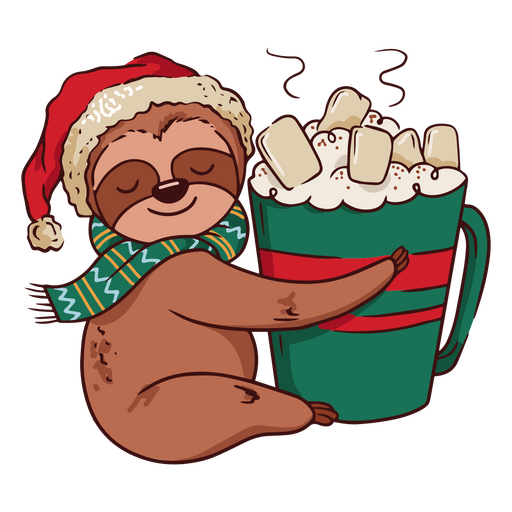 Ilustración de perezoso de navidad Diseño PNG