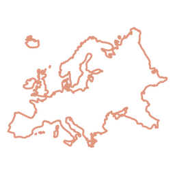 Mapa de trazos de Europa Diseño PNG