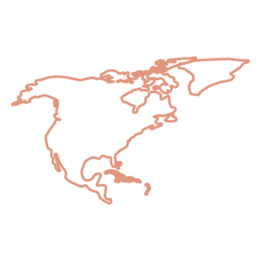 North America Stroke Map PNG Design